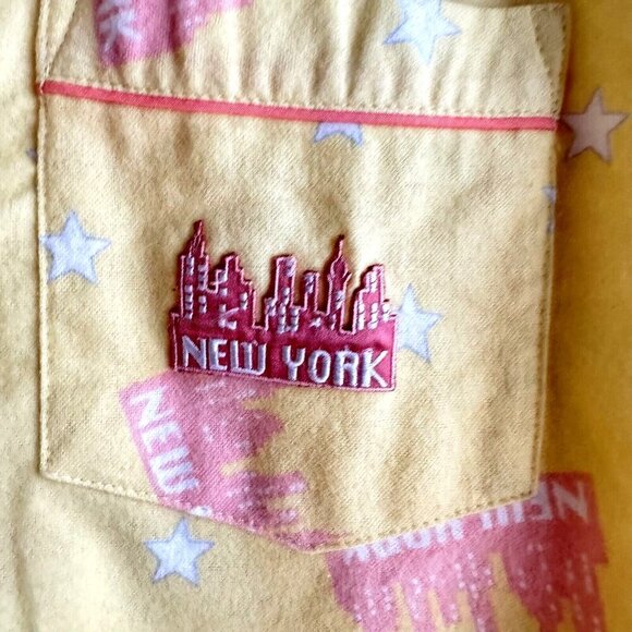 Vintage EGO from Zellers New York Print Flannel Pyjama Set 1XL - Picture 4 of 6